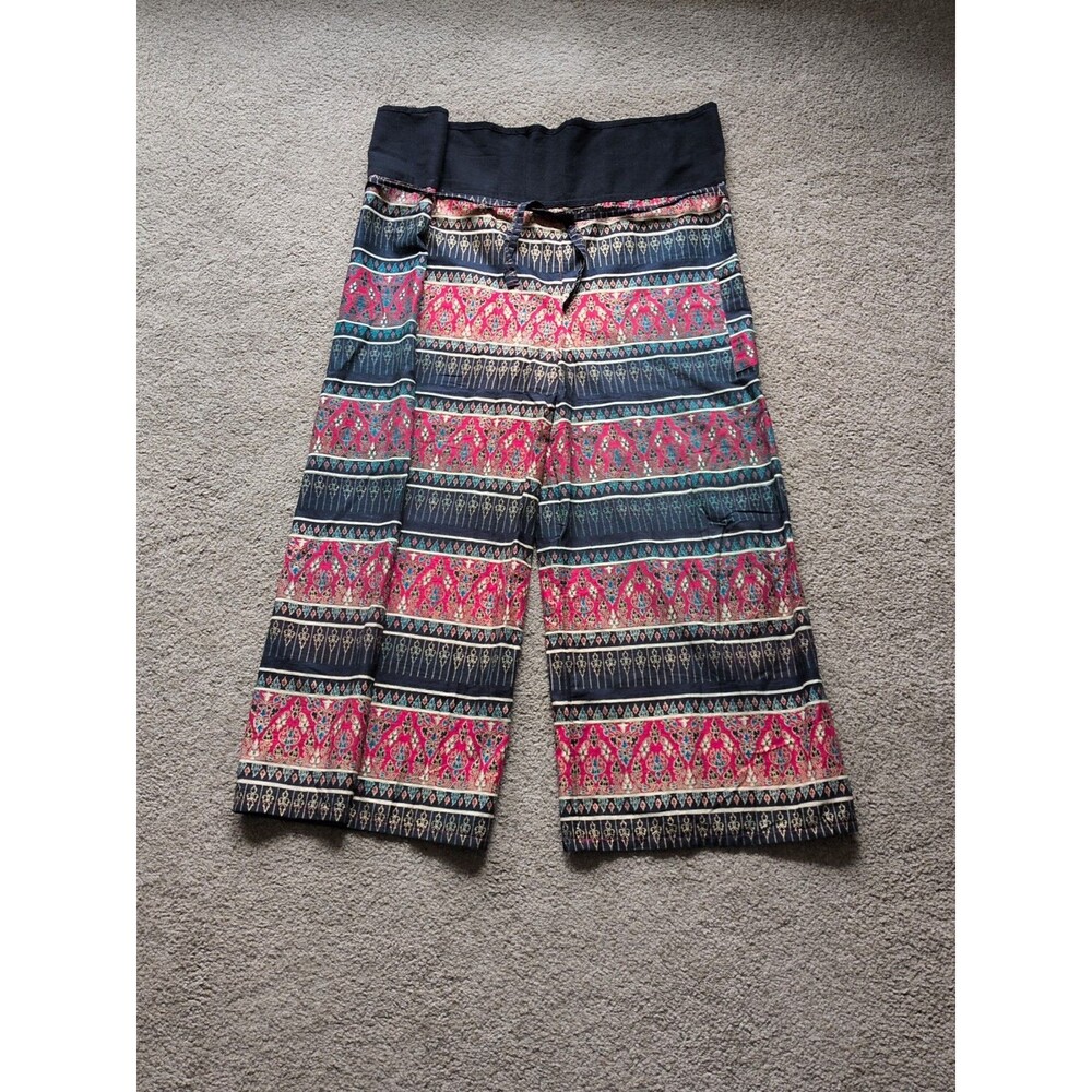 Women Boho Palazzo Style Yoga Beach Pants Thai Palazzo Style Harem Double Layer
